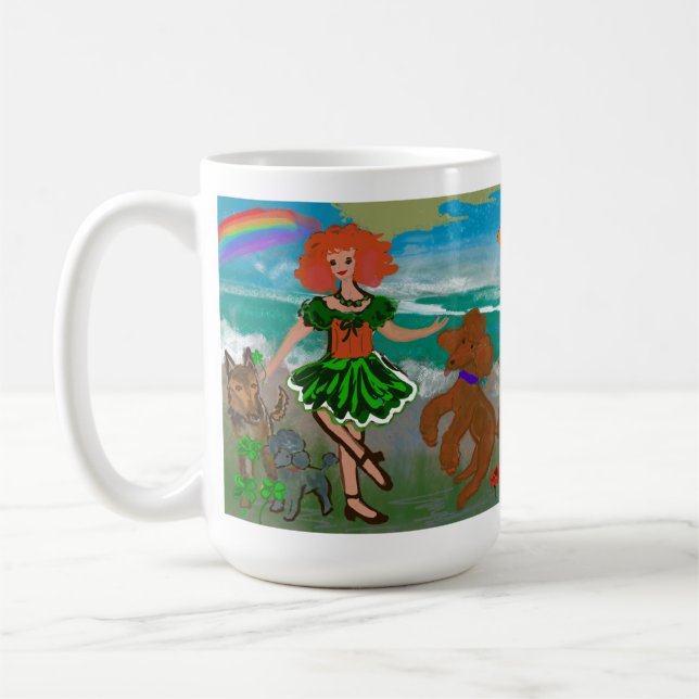 Irish Themed  Poodle Coffee Cup (Left)