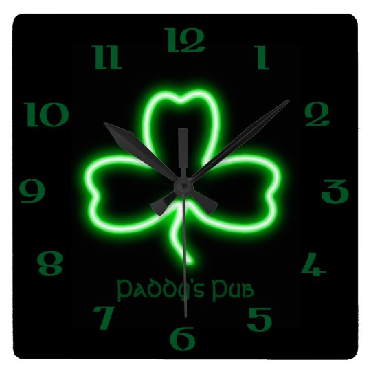 Irish themed Shamrock personalised Pub neon sign Square