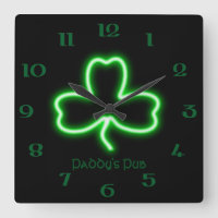 Irish themed Shamrock personalised Pub neon sign