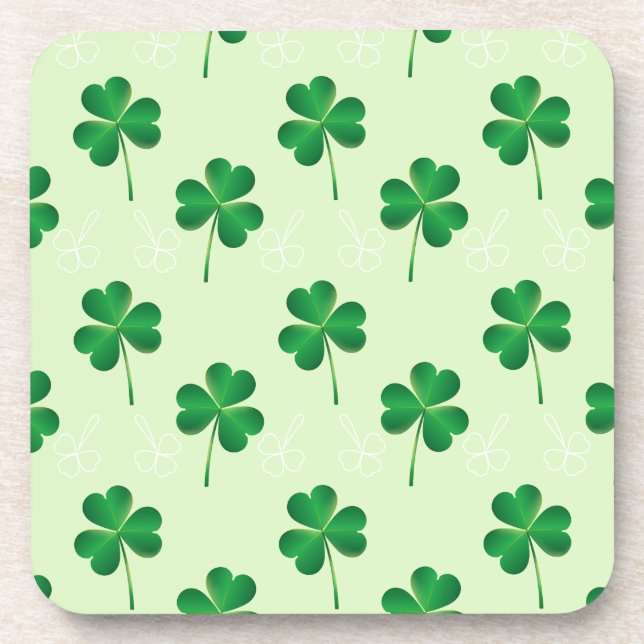 irish three leaves clover pattern coaster (Front)