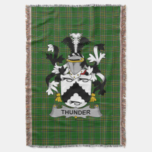 Irish Thunder Coat of Arms Family Crest Ireland Throw Blanket