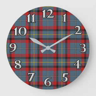 Irish Time Accents Clan MacNamara Tartan Large Clock