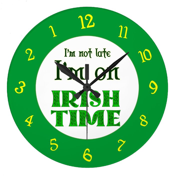 Irish Time Backwards Numbers Clock Zazzle.co.uk
