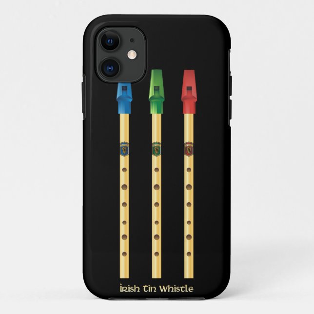 Irish Tin Whistles black iPhone cover (Back)