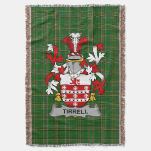 Irish Tirrell Coat of Arms Family Crest Ireland Throw Blanket