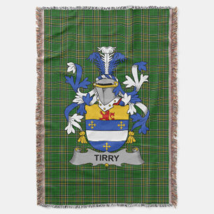 Irish Tirry Coat of Arms Family Crest Ireland Throw Blanket