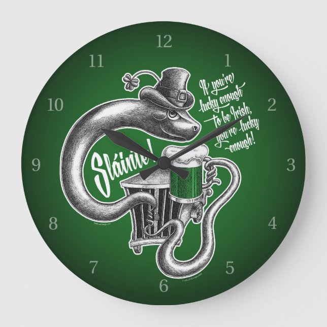 Irish Toast Large Clock (Front)