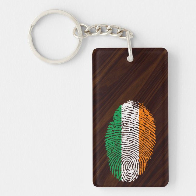 Irish touch fingerprint flag key ring (Front)
