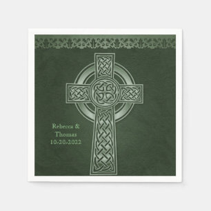 Irish Traditional Celtic Cross Wedding Napkin