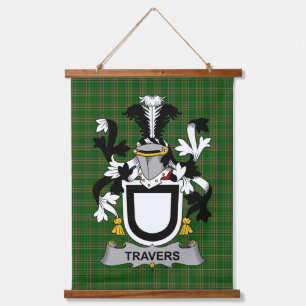 Irish Travers Coat of Arms Family Crest Hanging Tapestry