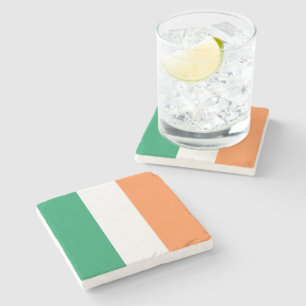 Irish tricolour flag patriotic modern stone coaster
