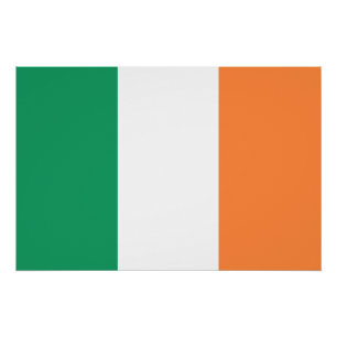 Irish tricolour flag patriotic Saint Patrick's Day Poster