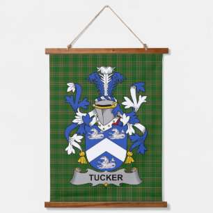 Irish Tucker Coat of Arms Family Crest Hanging Tapestry