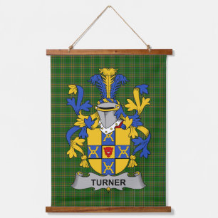 Irish Turner Coat of Arms Family Crest Hanging Tapestry