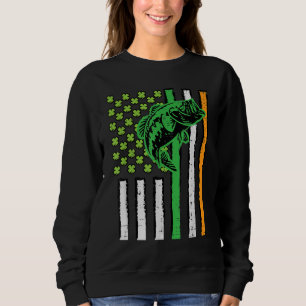 Irish US American Flag Fishing Fish St Patricks Da Sweatshirt
