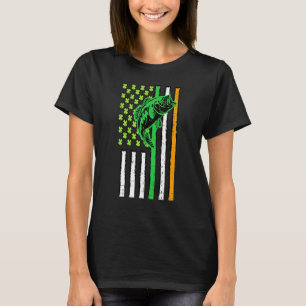 Irish Us American Flag Fishing Fish St Patricks Da T-Shirt