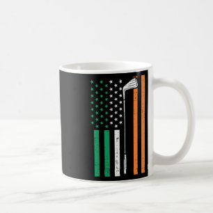 Irish Us Flag Golf Vintage St Patrick Golfing Patr Coffee Mug