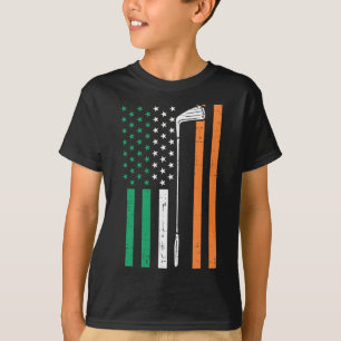 Irish Us Flag Golf Vintage St Patrick Golfing Patr T-Shirt