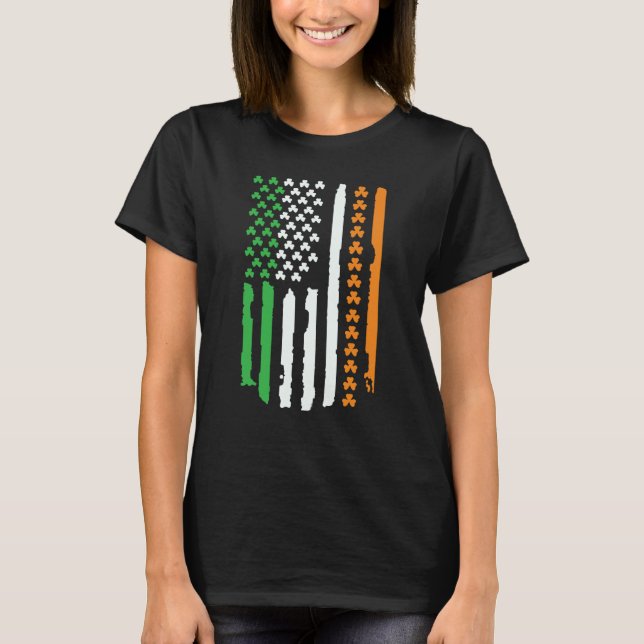 Irish USA Flag St Patricks Day T-Shirt (Front)