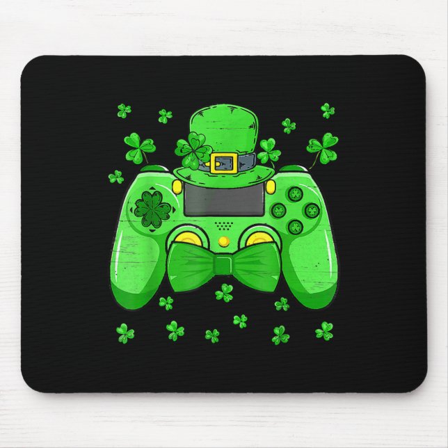 Irish Video Game Controller Bow Tie St Patricks Da Mouse Mat (Front)