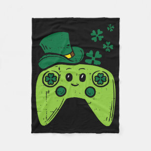 Irish Video Game Controller St Patrick Day Gamer B Fleece Blanket