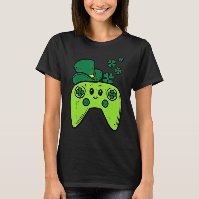 Irish Video Game Controller St Patrick Day Gamer B T-Shirt (Front)
