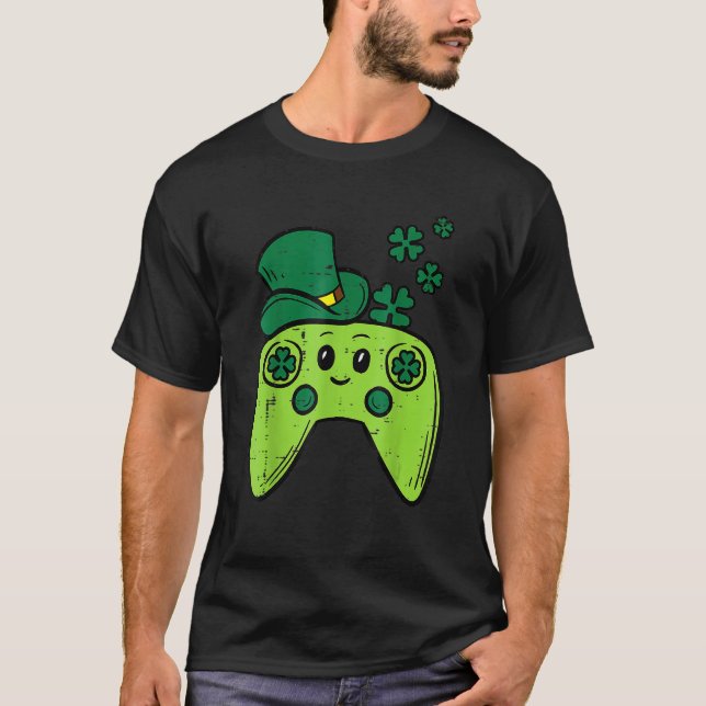Irish Video Game Controller St Patrick Day Gamer B T-Shirt (Front)
