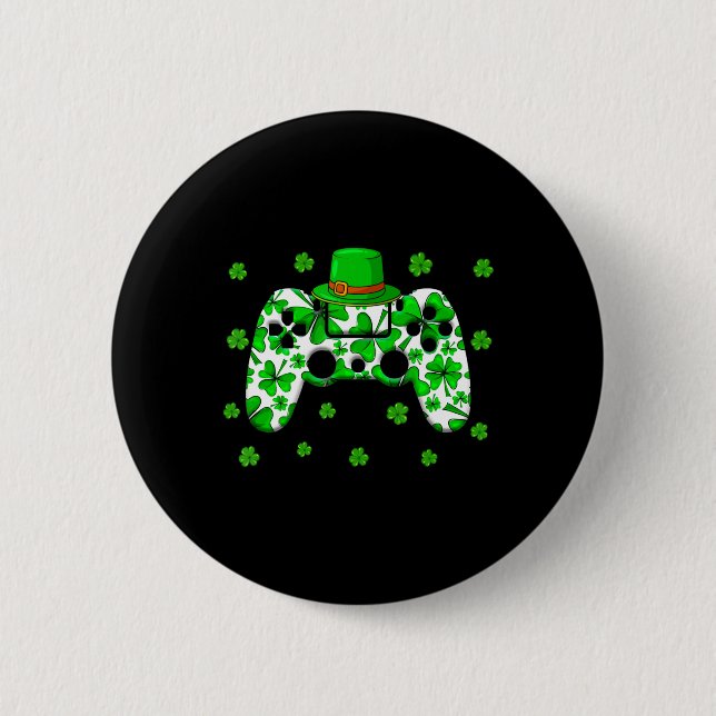 Irish Video Game Controller St Patricks Day Gamer  6 Cm Round Badge (Front)