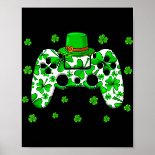 Irish Video Game Controller St Patricks Day Gamer  Poster