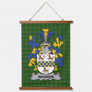 Irish Warren Coat of Arms Family Crest Hanging Tapestry