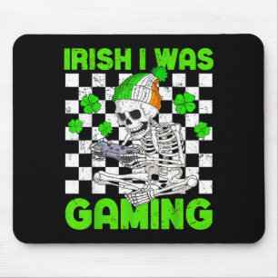 Irish was gaming boys st patricks day skeleton mouse mat