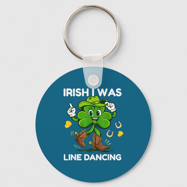 Irish was line dancing funny st patricks day key ring (Front)