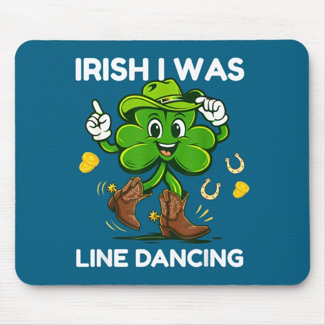 Irish was line dancing funny st patricks day mouse mat (Front)