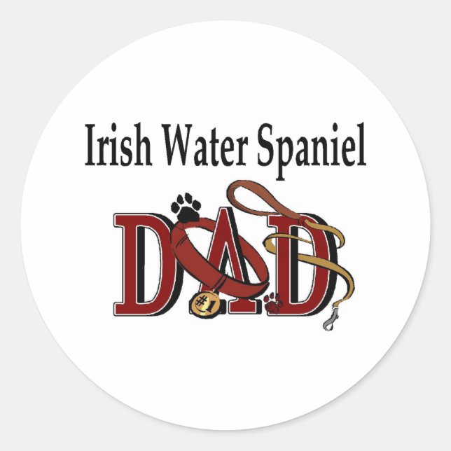 Irish Water Spaniel Dad Sticker (Front)