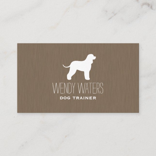Irish Water Spaniel Dog Breed Silhouette Business Card (Front)