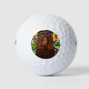 Irish Water Spaniel Mardi Gras Golf Balls