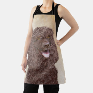 Irish Water Spaniel Painting - Original Dog Art Apron