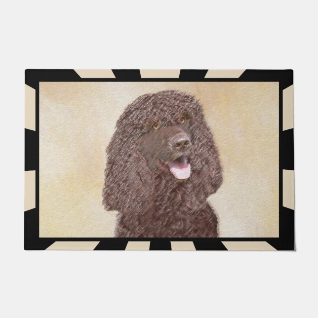 Irish Water Spaniel Painting - Original Dog Art Doormat (Front)
