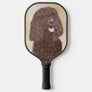 Irish Water Spaniel Painting - Original Dog Art Pickleball Paddle