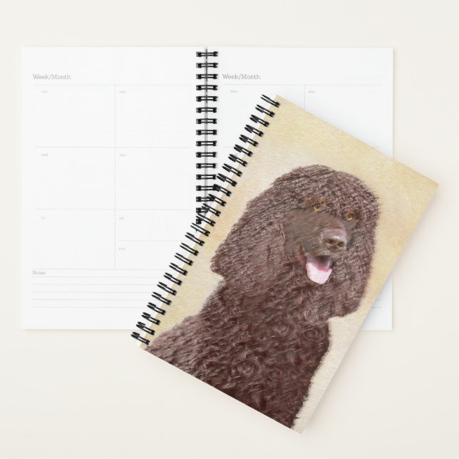 Irish Water Spaniel Painting - Original Dog Art Planner (Display)