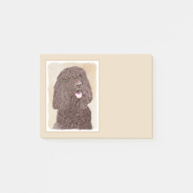 Irish Water Spaniel Painting - Original Dog Art Post-it Notes (Front)