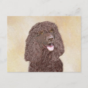 Irish Water Spaniel Painting - Original Dog Art Postcard