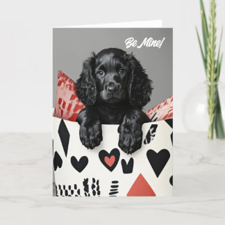 Irish Water Spaniel Puppy Valentine Card