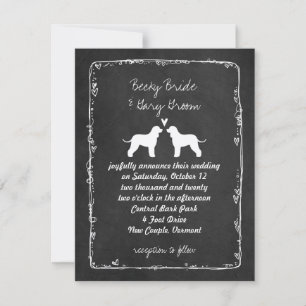 Irish Water Spaniel Silhouettes Wedding Date Invitation