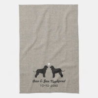 Irish Water Spaniel Silhouettes with Heart