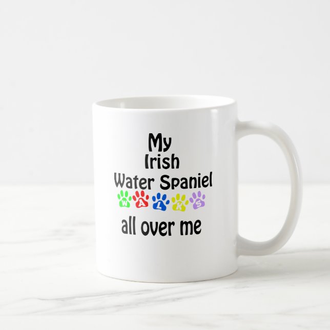 Irish Water Spaniel Walks Design Coffee Mug (Right)