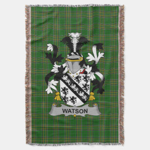 Irish Watson Coat of Arms Family Crest Ireland Throw Blanket