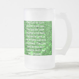 Irish  Wedding Blessing - Customised - Customised Frosted Glass Beer Mug