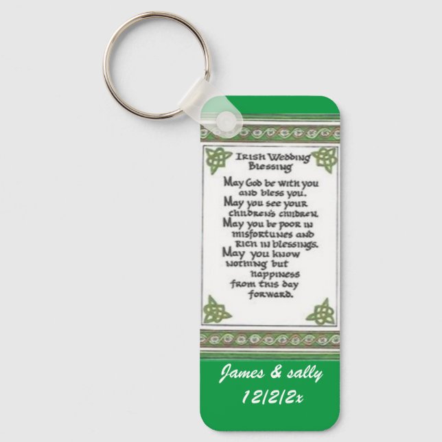 irish wedding blessing key chain customisable  (Front)
