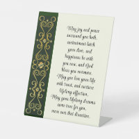 Irish Wedding Blessing Prayer Gold Green Design